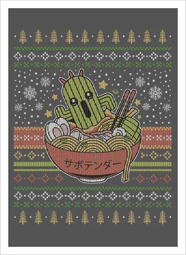 Cactus Ramen Ugly Sweater