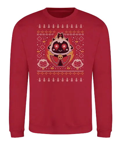 Cutest Cult Ugly Sweater - aesthetic, cute, kawaii, game, video game, gaming, animal, cult, the lamb, lamb, ugly christmas sweater, geek, nerd, otaku, christmas, xmas, merry christmas - Sweatshirt