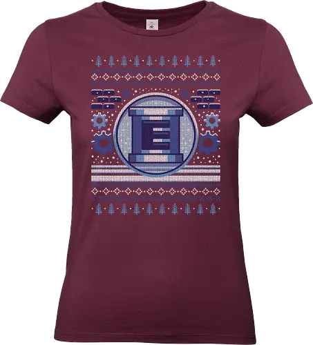 E Tank Ugly Sweater - the blue bomber, Christmas, xmas, ugly chirtsmas sweater, mega, rockman, arcade, gamer, gaming, video games, robot, etank, e tank, servbot, misadventures of tron bonne, tron bonne, dr wily - Standard T-Shirt (Frauen)