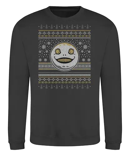 Emil Ugly Sweater - gamer, video games, gaming, anime, emil, automata, replicant, gestalt, 2b, a2, 9s, yorha, robot, grimoire weiss, drakengard, ugly christmas sweater, xmas, Christmas, Automata - Sweatshirt