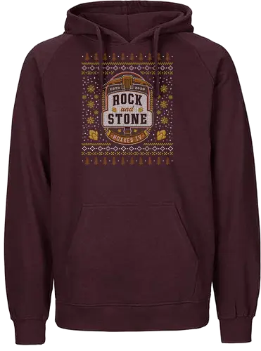 Rock And Stone Ugly Sweater - deep rock, dwarf, dwarves, minig, video game, gaming, gamer, space, and stone, galaxy, pickaxe, hoxxes, deep rock survivor, fantasy, ugly christmas sweater, xmas - Fairtrade Hoodie