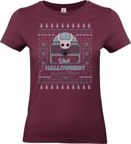 Visit Hallownest Ugly Sweater - hallownest, hollow, the knight, hornet, indie game, shade, game, games, gamer, gaming, video game, video games, silksong, rpg, ugly christmas sweater, xmas, ugly sweater, christmas - Standard T-Shirt (Frauen)