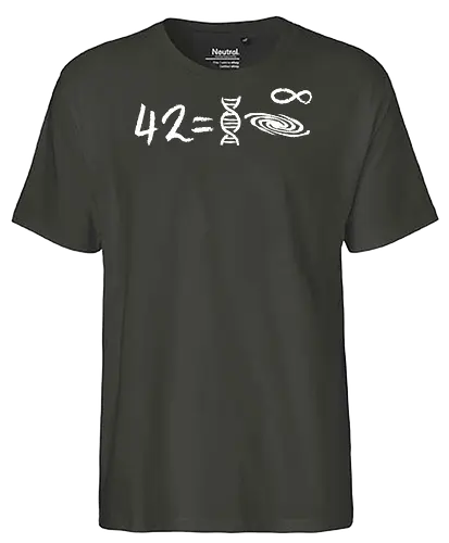 42 equation - equation, hitchhikers guide to the galaxy, galaxy, dont panic, marvin, science, mathematics - Fairtrade T-Shirt