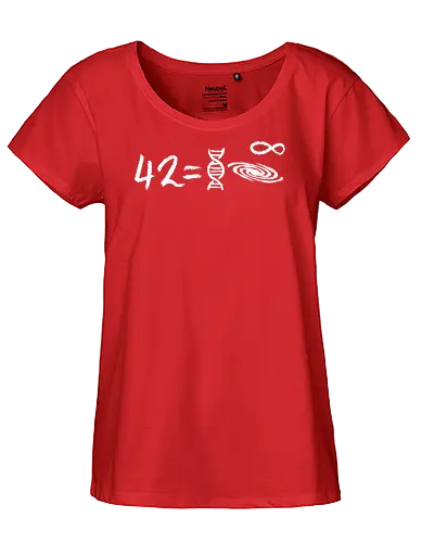 42 equation - equation, hitchhikers guide to the galaxy, galaxy, dont panic, marvin, science, mathematics - Fairtrade Girl Shirt