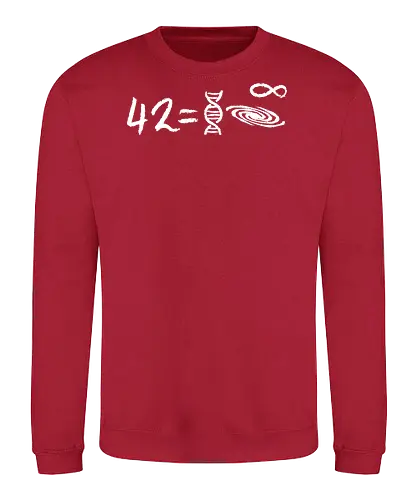42 equation - equation, hitchhikers guide to the galaxy, galaxy, dont panic, marvin, science, mathematics - Sweatshirt