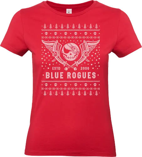Blue Rogues Air Pirates Christmas - skies, legends, arcadia, sky pirates, air pirates, blue rogues, dreamcast, vyse, skull, adventure, rpg, jrpg, video game, gaming, ugly christmas sweater, nostalgia, christmas, xmas - Standard T-Shirt (Frauen)