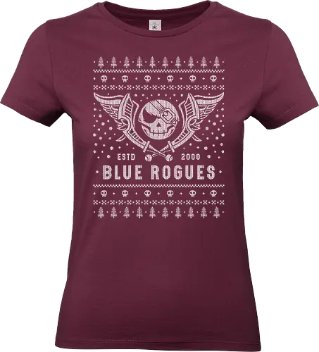 Blue Rogues Air Pirates Christmas - skies, legends, arcadia, sky pirates, air pirates, blue rogues, dreamcast, vyse, skull, adventure, rpg, jrpg, video game, gaming, ugly christmas sweater, nostalgia, christmas, xmas - Standard T-Shirt (Frauen)