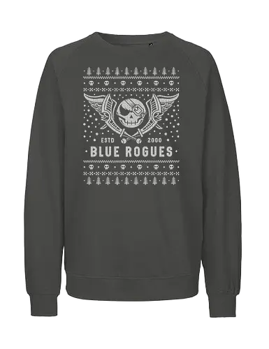 Blue Rogues Air Pirates Christmas - skies, legends, arcadia, sky pirates, air pirates, blue rogues, dreamcast, vyse, skull, adventure, rpg, jrpg, video game, gaming, ugly christmas sweater, nostalgia, christmas, xmas - Fairtrade Sweatshirt