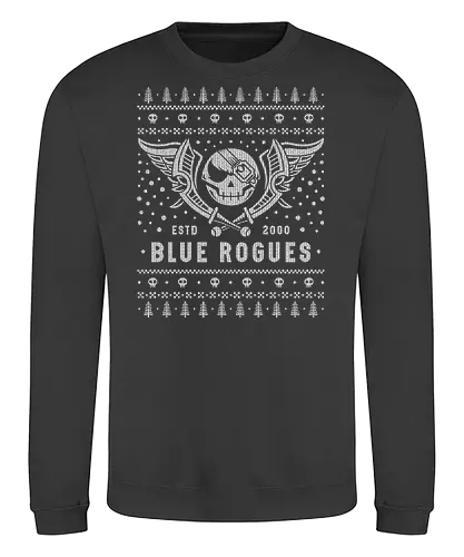 Blue Rogues Air Pirates Christmas - skies, legends, arcadia, sky pirates, air pirates, blue rogues, dreamcast, vyse, skull, adventure, rpg, jrpg, video game, gaming, ugly christmas sweater, nostalgia, christmas, xmas - Sweatshirt