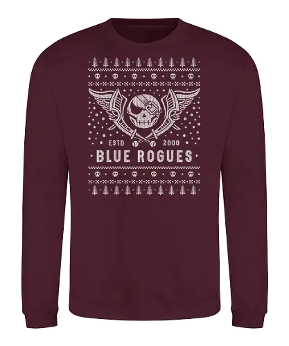Blue Rogues Air Pirates Christmas - skies, legends, arcadia, sky pirates, air pirates, blue rogues, dreamcast, vyse, skull, adventure, rpg, jrpg, video game, gaming, ugly christmas sweater, nostalgia, christmas, xmas - Sweatshirt