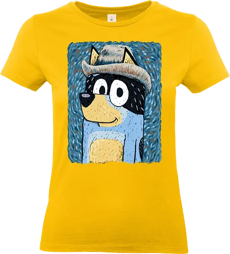 Bandit Van Dogh - bluey, cartoon, dog, vincent van gogh, painter, animals - Standard T-Shirt (Frauen)