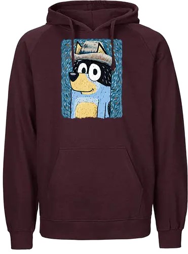 Bandit Van Dogh - bluey, cartoon, dog, vincent van gogh, painter, animals - Fairtrade Hoodie