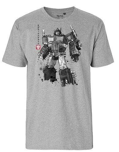 Convoy sumi e - transformers, robots, convoy, sumi e, japanese art, japan - Fairtrade T-Shirt