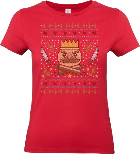 Onion Kingdom Ugly Sweater - cooking, cooked, kevin, onion king, gaming, video games, console, cooking, crown, food, chef, funny, chef knife, onion kingdom, ugly christmas sweater, christmas, xmas, ugly sweater - Standard T-Shirt (Frauen)