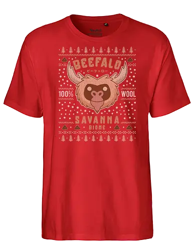 Savanna Beefalo Ugly Sweater - starve, together, beefalo, beefalo wool, wilson, gaming, video game, abigail, survive, survival, scary, goth, monster, animal, ugly christmas sweater, christmas, xmas, merry Christmas - Fairtrade T-Shirt