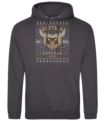 Savanna Beefalo Ugly Sweater - starve, together, beefalo, beefalo wool, wilson, gaming, video game, abigail, survive, survival, scary, goth, monster, animal, ugly christmas sweater, christmas, xmas, merry Christmas - Standard Hoodie