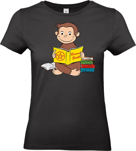 Curious reader - curious, monkey, books, funny, retro, vintage - Standard T-Shirt (Frauen)