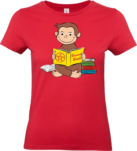 Curious reader - curious, monkey, books, funny, retro, vintage - Standard T-Shirt (Frauen)