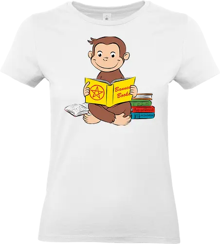 Curious reader - curious, monkey, books, funny, retro, vintage - Standard T-Shirt (Frauen)