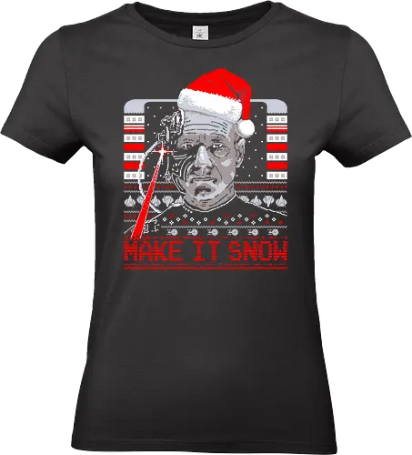 Make it snow - Make it snow, Jean Luc, Picard, Borg, Space, Parody, Funny, Christmas - Standard T-Shirt (Frauen)