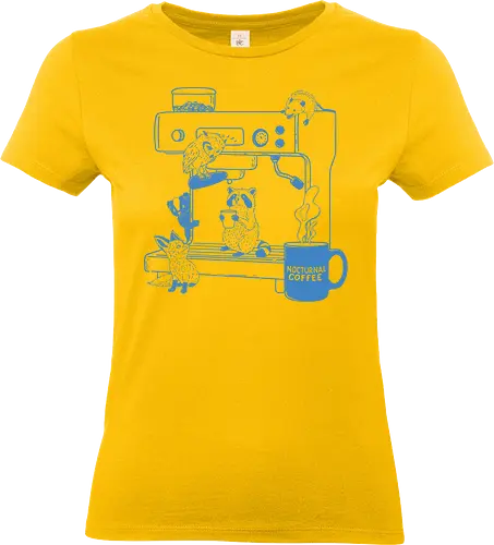 Nocturnal Coffee  - nocturnal, coffee, animal, minimalist, raccoon, fox, owl, opossum, espresso, coffee lover - Standard T-Shirt (Frauen)