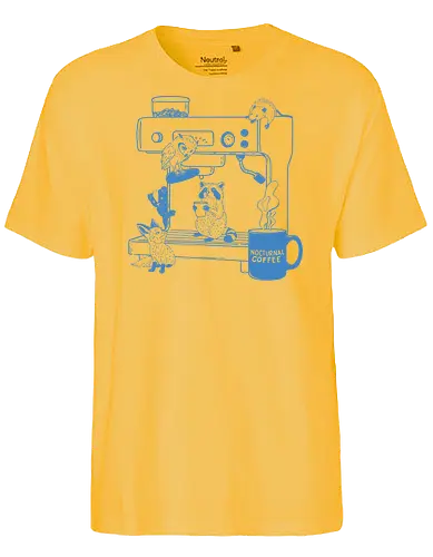 Nocturnal Coffee  - nocturnal, coffee, animal, minimalist, raccoon, fox, owl, opossum, espresso, coffee lover - Fairtrade T-Shirt