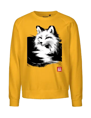 Fox resting sumi e - fox, foxes, animals, forest, nature, japan, japanese art - Fairtrade Sweatshirt