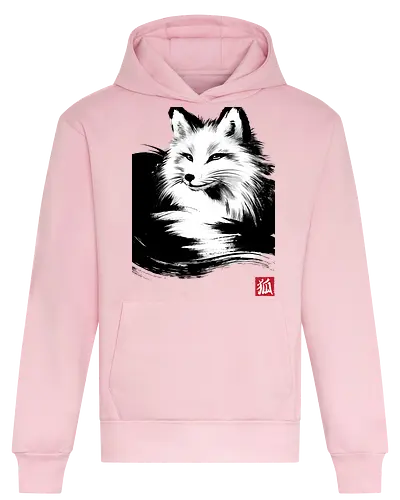 Fox resting sumi e - fox, foxes, animals, forest, nature, japan, japanese art - Heavyweight Hoodie