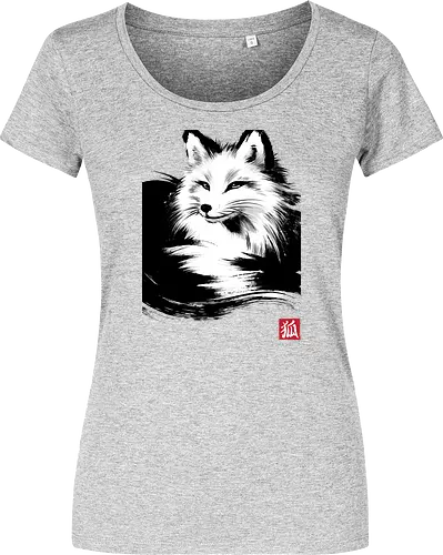 Fox resting sumi e