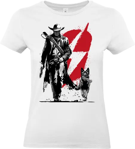 Lone Ghoul and cub - fallout, galaxy, vault, series, game, nuka, sumi e - Standard T-Shirt (Frauen)