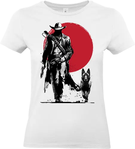 Lone Gunfighter and cub - galaxy, vault, series, game, nuka, sumi e - Standard T-Shirt (Frauen)