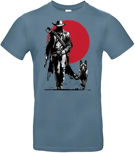Lone Gunfighter and cub - galaxy, vault, series, game, nuka, sumi e - Standard T-Shirt