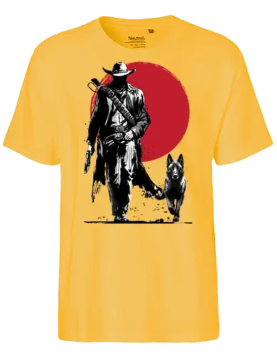 Lone Gunfighter and cub - galaxy, vault, series, game, nuka, sumi e - Fairtrade T-Shirt