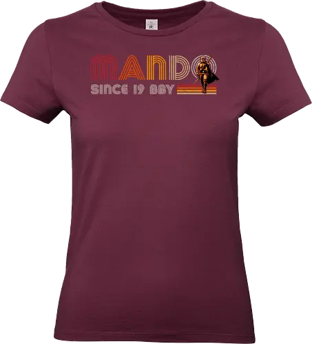 Mando since 19BBY - series, mando, Bounty Hunter, cub, retro, vintage, baby yoda - Standard T-Shirt (Frauen)