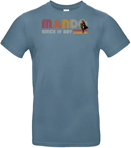 Mando since 19BBY - series, mando, Bounty Hunter, cub, retro, vintage, baby yoda - Standard T-Shirt