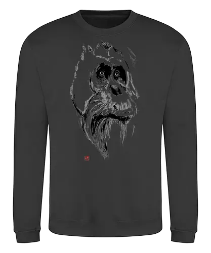 orangutan - samurai, sumie, japan - Sweatshirt