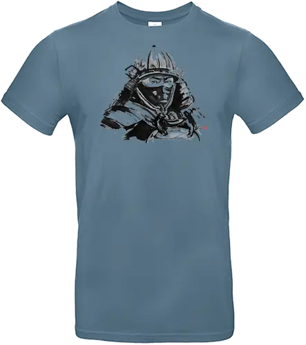 samurai face - samurai, japan, sumie, armor - Standard T-Shirt