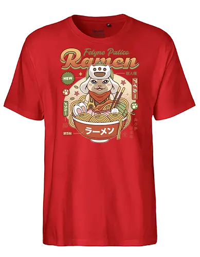 Felyne Palico Ramen - monster, hunting, gamer, gaming, video games, iceborne, wyvern, felyne, pickle, hunter monster world, game, gamer, gaming, video games, hunter, monster rise, monster wilds - Fairtrade T-Shirt