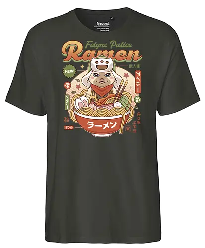 Felyne Palico Ramen - monster, hunting, gamer, gaming, video games, iceborne, wyvern, felyne, pickle, hunter monster world, game, gamer, gaming, video games, hunter, monster rise, monster wilds - Fairtrade T-Shirt