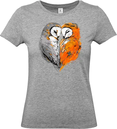 Owls in love - owls, birds, love, heart, nature, painting, artistic, animals, cute - Standard T-Shirt (Frauen)