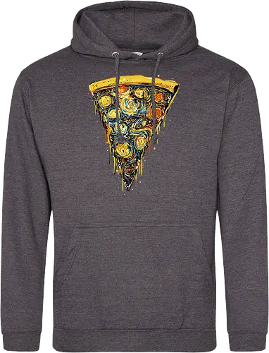 Starry slice - pizza, pizza lovers, food, Vincen Van Gogh, painting, funn, funny, memes, starry nights - Standard Hoodie