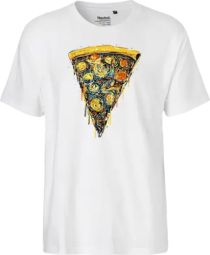 Starry slice - pizza, pizza lovers, food, Vincen Van Gogh, painting, funn, funny, memes, starry nights - Fairtrade T-Shirt