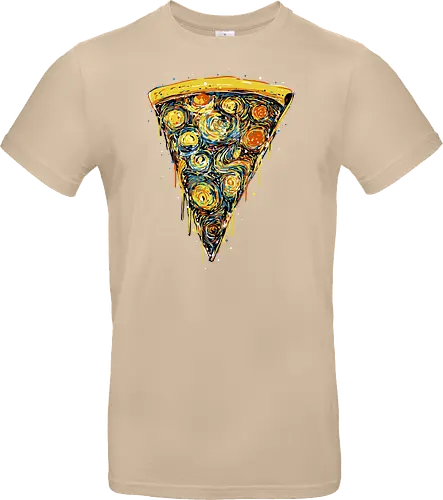 Starry slice - pizza, pizza lovers, food, Vincen Van Gogh, painting, funn, funny, memes, starry nights - Standard T-Shirt