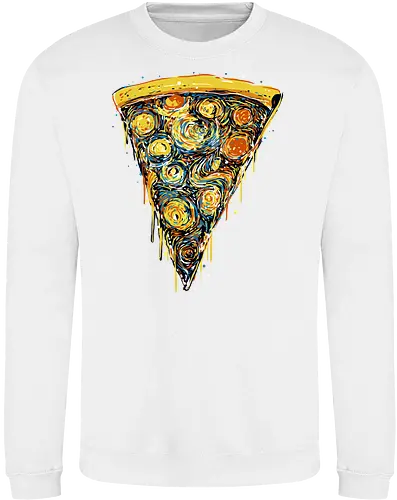 Starry slice - pizza, pizza lovers, food, Vincen Van Gogh, painting, funn, funny, memes, starry nights - Sweatshirt