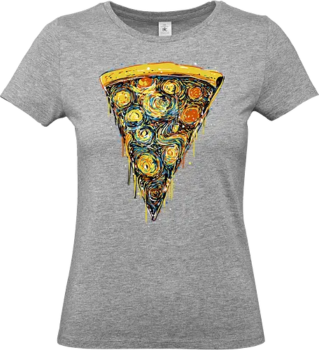 Starry slice - pizza, pizza lovers, food, Vincen Van Gogh, painting, funn, funny, memes, starry nights - Standard T-Shirt (Frauen)