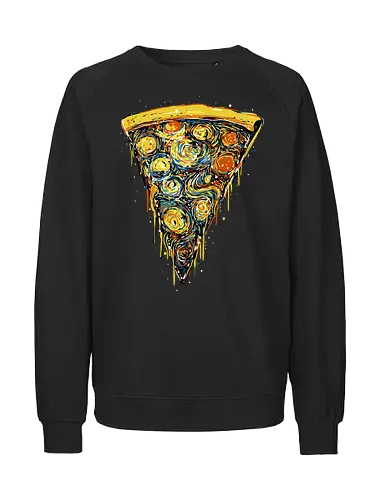 Starry slice - pizza, pizza lovers, food, Vincen Van Gogh, painting, funn, funny, memes, starry nights - Fairtrade Sweatshirt