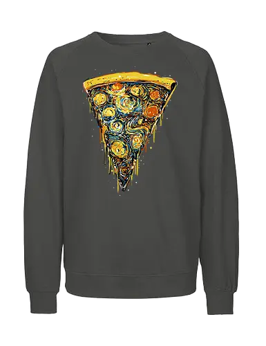 Starry slice - pizza, pizza lovers, food, Vincen Van Gogh, painting, funn, funny, memes, starry nights - Fairtrade Sweatshirt