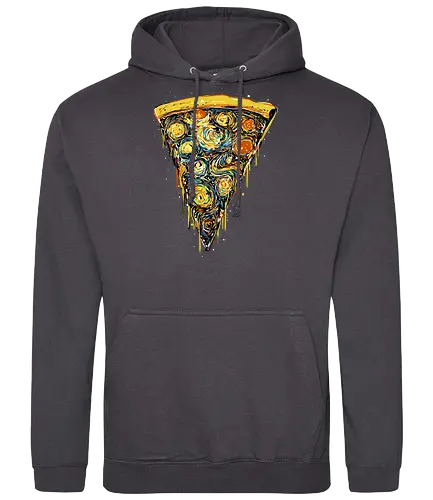 Starry slice - pizza, pizza lovers, food, Vincen Van Gogh, painting, funn, funny, memes, starry nights - Standard Hoodie