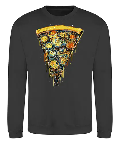 Starry slice - pizza, pizza lovers, food, Vincen Van Gogh, painting, funn, funny, memes, starry nights - Sweatshirt