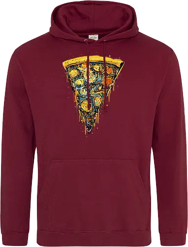 Starry slice - pizza, pizza lovers, food, Vincen Van Gogh, painting, funn, funny, memes, starry nights - Standard Hoodie